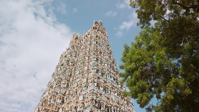 Meenakshi Sundareswarar Temple in Madurai. Tamil Nadu, India. It is a twin temple, one of which is dedicated to Meenakshi, and the other to Lord Sundareswarar
