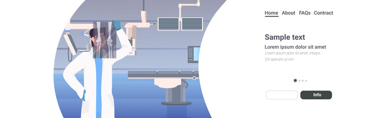 male doctor examining x-ray knee joint inflammation osteoarthritis traumatology medicine healthcare concept horizontal copy space portrait