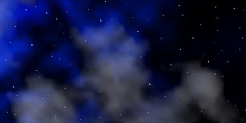 Fototapeta na wymiar Dark BLUE vector texture with beautiful stars.