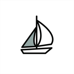 Illustration Vector graphic of yacht icon