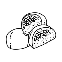 Bakpao Icon. Doodle Hand Drawn or Outline Icon Style
