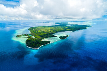Aerial view of Peleliu island in Palau
