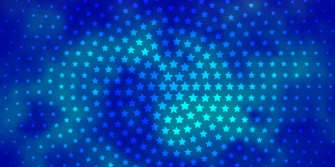 Fototapeta premium Light BLUE vector pattern with abstract stars.