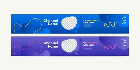 Youtube Banner Art Template. Modern YouTube Channel Banner Design