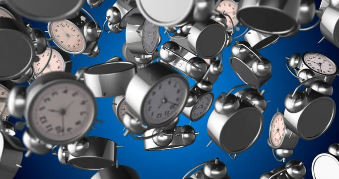 Alarmclock falling slow motion 3d