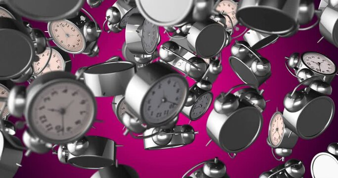 Alarmclock falling slow motion 3d