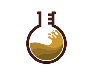 Coffee inside the laboratory test tube