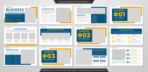 Fototapeta na wymiar business presentation layout concept template design with modern and clean style use for business profile and annual report