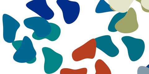 Light blue, yellow vector pattern with abstract shapes.