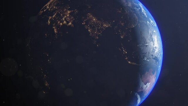 Asia, China Earth from space night to day Planet Earth slow rotation 