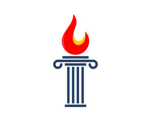 Pillar law firm with torch fire