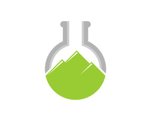 Green mountain in the laboratory test tube