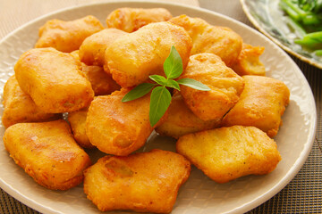 Chicken nuggets close up. Fried chicken.