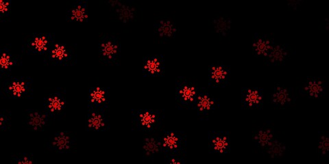 Fototapeta na wymiar Dark red vector backdrop with virus symbols.
