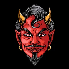 Fotobehang devil head vector logo illustration © InksyndromeArtwork