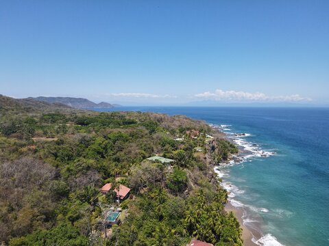 Aerial View of Montezuma and Tango Mar in Puntarenas, Costa Rica