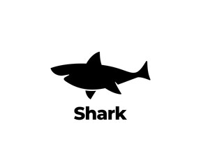 Shark silhouette logo icon vector illustration