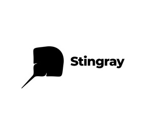 Stingray silhouette logo icon vector illustration