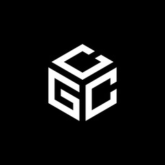 GCC hexagon letter logo design cube. Initial three letters template logo