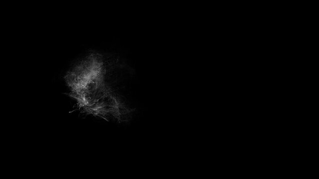 Abstract line of smoke on black. 4K loop motion background, light strokes visual element. Flowing neon fire, smoke, wisp in fluid waves. great for logo or compositions. 3D render