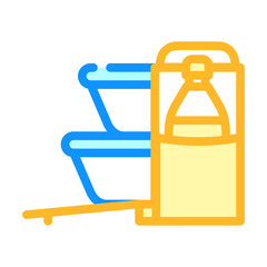 carrying bag lunchbox color icon vector. carrying bag lunchbox sign. isolated symbol illustration