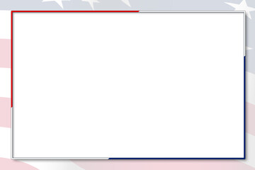 red white blue border box graphic invitation presentation card with american flag gradient