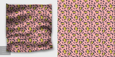 Leopard Seamless Pattern design in Pink Background
