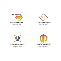 Hexagon logo icon set