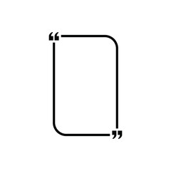 Quote frame on white background. Speech dialog frame with comma. Square bubble brackets. Quoting remark icons. Empty business card.Vector illustration. EPS 10.