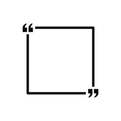 Quote frame on white background. Speech dialog frame with comma. Square bubble brackets. Quoting remark icons. Empty business card.Vector illustration. EPS 10.