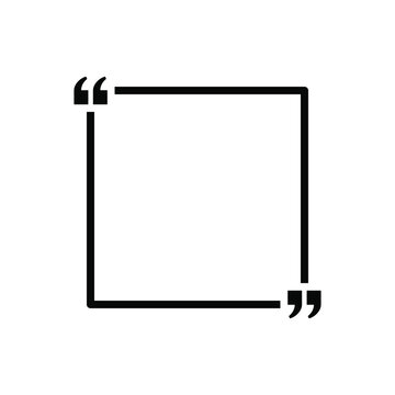Quote frame on white background. Speech dialog frame with comma. Square bubble brackets. Quoting remark icons. Empty business card.Vector illustration. EPS 10.