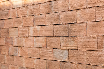 Old red brick wall background