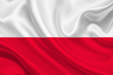 Obraz premium 3D Flag of Poland on fabric
