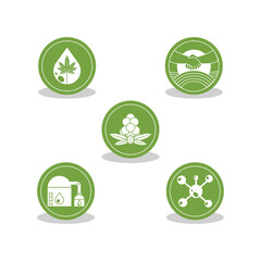 Cannabis industry flat icons set