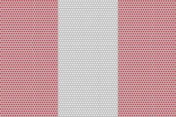 3D Flag of Peru on metal