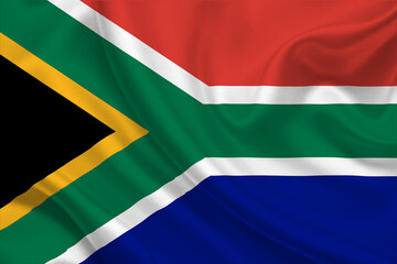 3D Flag of South Africa on fabric