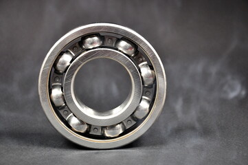 Ball bearing on a dark background. Spare parts.