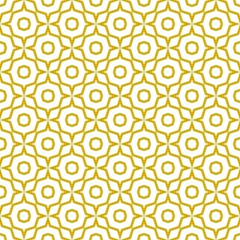 Geometric of octagonal and rhombus pattern. Design grid tile of seamless wgold on white background. Design print for illustration, textile, texture, wallpaper, background.