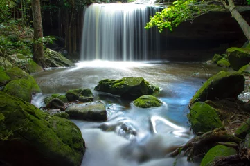 Tuinposter waterfall in the forest © Soonthorn