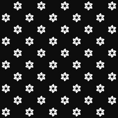 Abstract of grid pattern. Designjasmine flower white on black background. Design print for illustration, textile, texture, wallpaper, background.