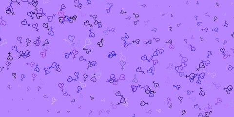 Light Purple vector pattern with feminism elements.
