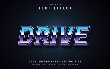 Fototapeta na wymiar Drive text - 80s retro text effects editable