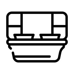 sections lunchbox line icon vector. sections lunchbox sign. isolated contour symbol black illustration