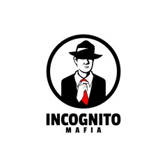 Vector Logo Illustration Incognito Silhouette Style.