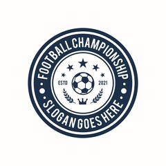 Emblem Football Championship Logo Design Template