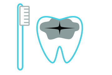 虫歯のイラスト