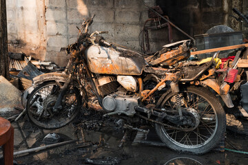 motorcycle was burned, Fire insurance