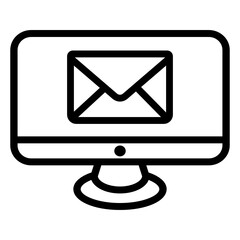 Computer message icon vector