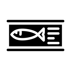 fish canned food glyph icon vector. fish canned food sign. isolated contour symbol black illustration