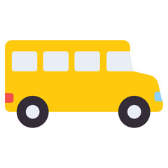 School bus vector icon in doodle design